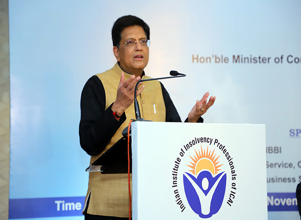 Hon'ble Minister Shri Piyush Goyal addressing the physical and virtual audience at IIIPI's 05th Foundation Day ceremony on 25th November 2021.